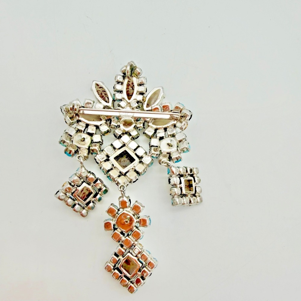 Vtg 1965 Christian Dior Gropoix Glass Brooch Pendant  Grosse Germany - Picture 4 of 16